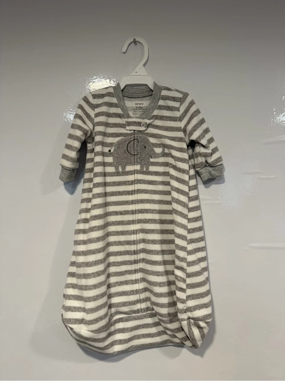 Carter's Gray and‎ White Striped Elephant Sleep Sack
